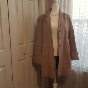 Bagatelle Leather Jacket Trench Coat Camel Tan Size 14